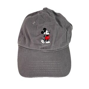 Mickey Mouse Hat Cap Strap Back Gray Disney Adjustable Dad Cotton‎ One Size